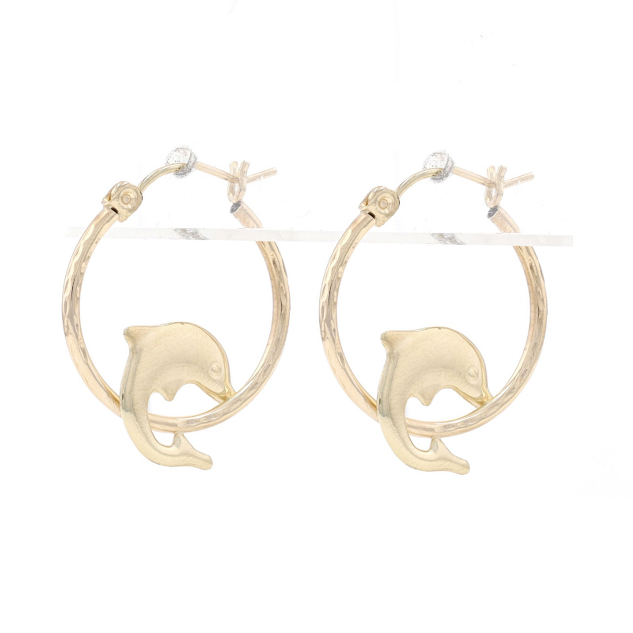 9 Carat Yellow Gold Dolphin Earrings - Northumberland Goldsmiths